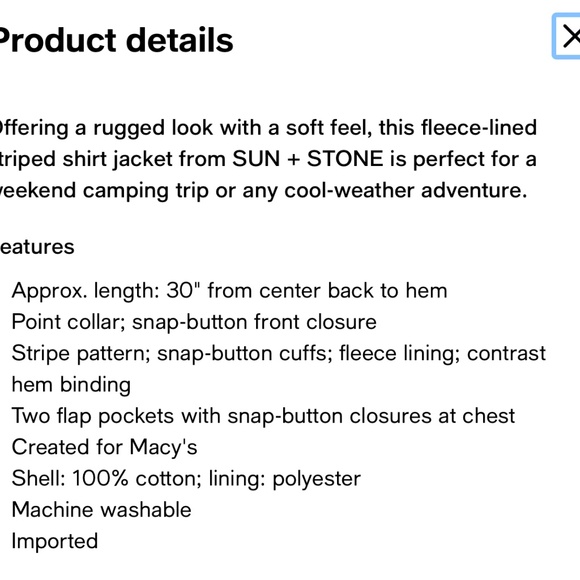 Men's Fleece Lined Striped Shirt Jacket Shaket Button Front Size XXL - Picture 16 of 16